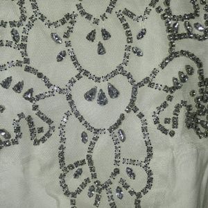 White net jeweled tank top